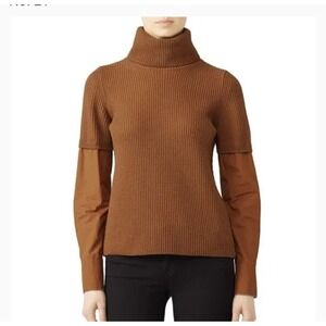 No 21 brown turtle neck virgin wool sweater shirt $395 sz 42IT/ 6 US
